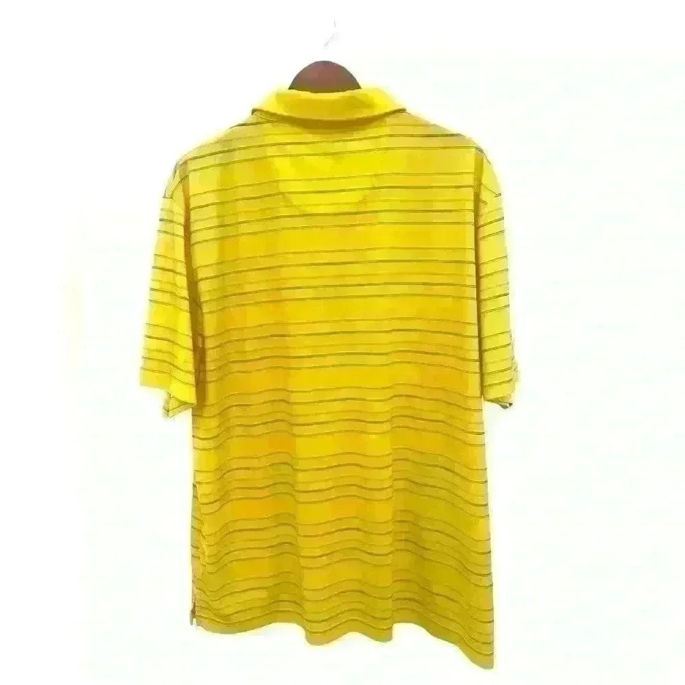 Bundle of Two Golf Polos. Izod Orange & White Stripe & Pro Tour Yellow & Blue